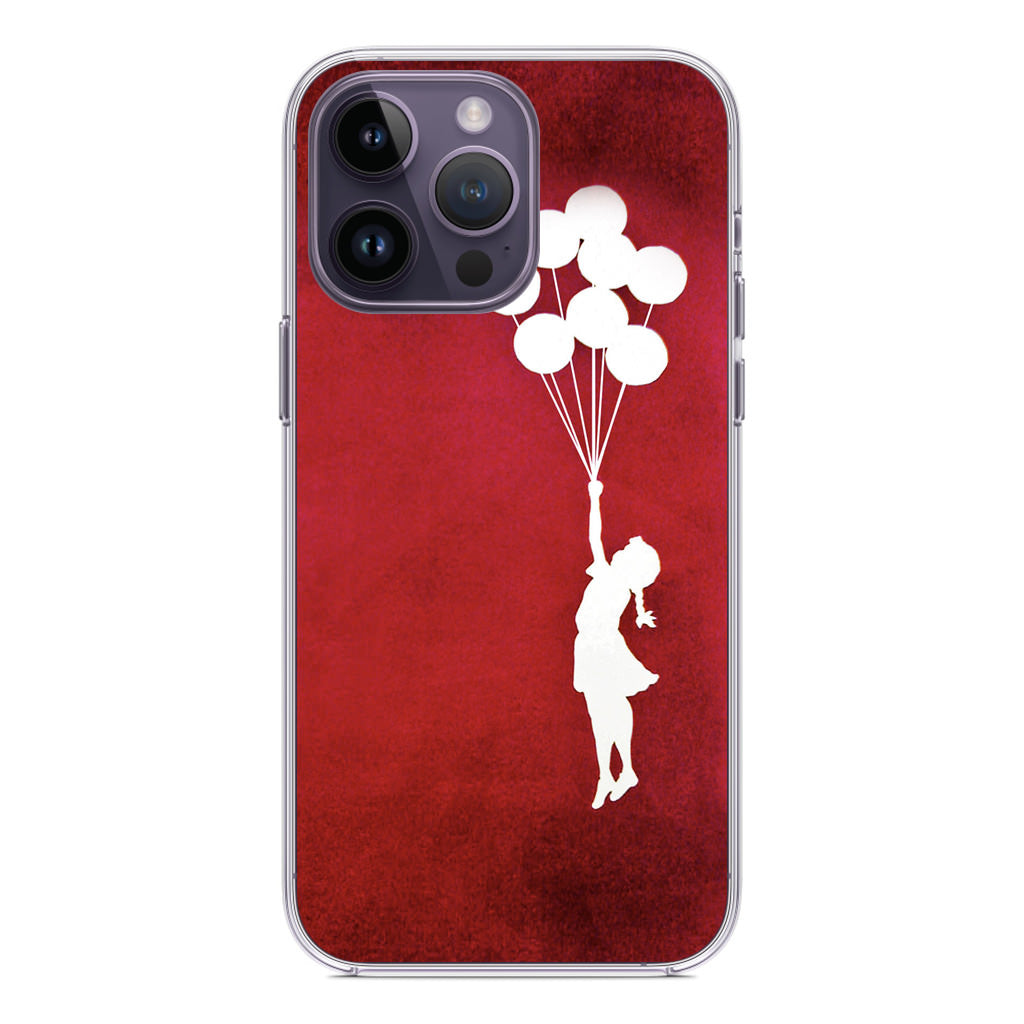 Banksy Girl With Balloons Red iPhone 14 Pro / 14 Pro Max Case