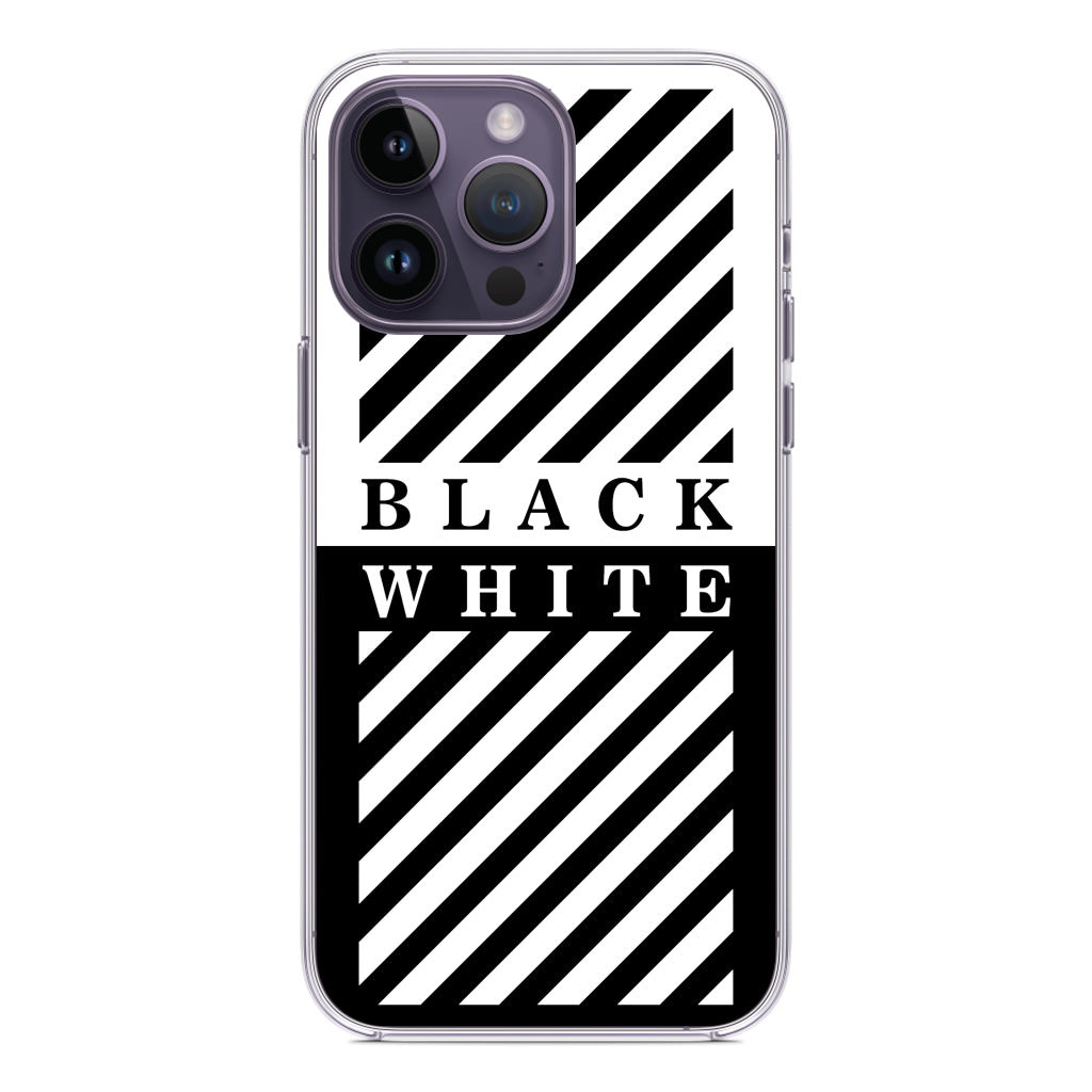 Black White Stripes iPhone 14 Pro / 14 Pro Max Case