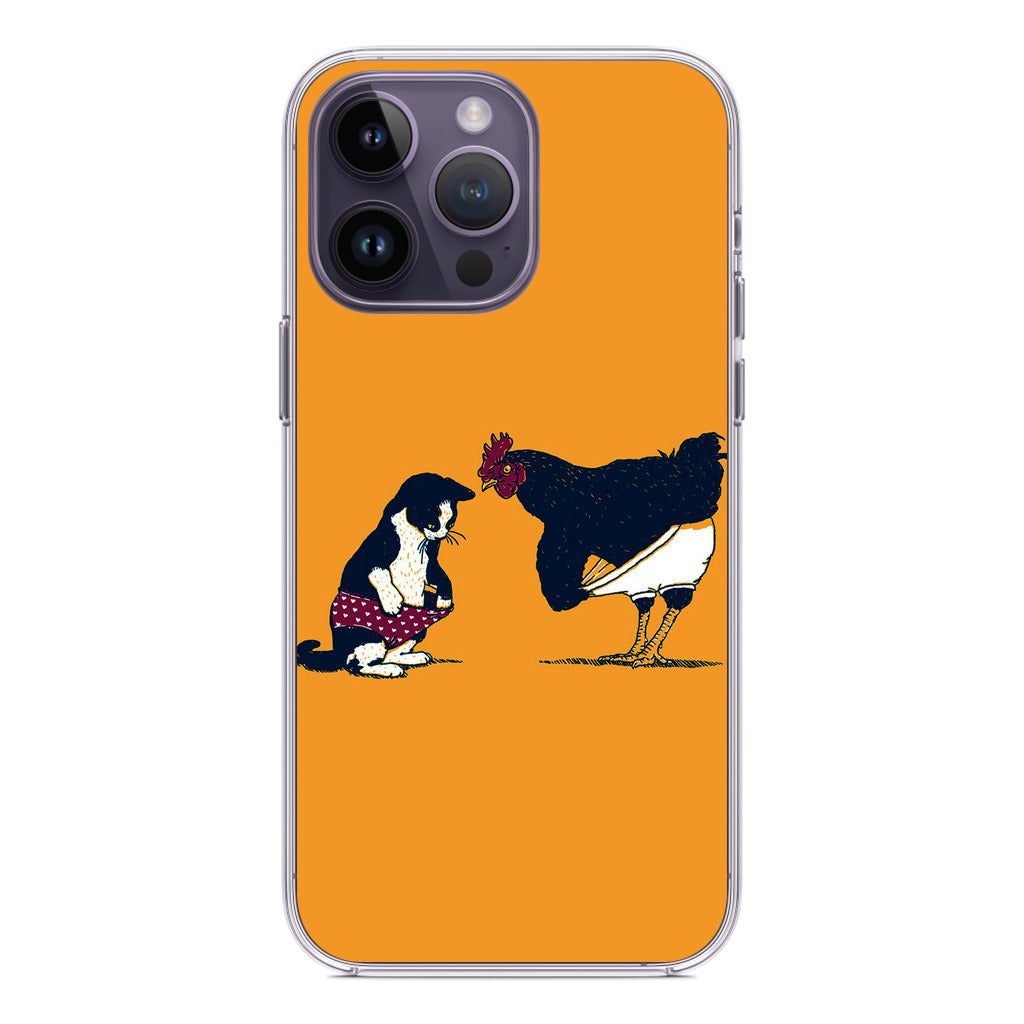 Cat Chicken Yellow Underwear Cute iPhone 14 Pro / 14 Pro Max Case