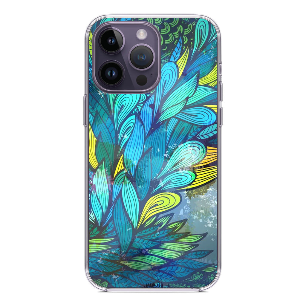 Colorful Art in Blue iPhone 14 Pro / 14 Pro Max Case