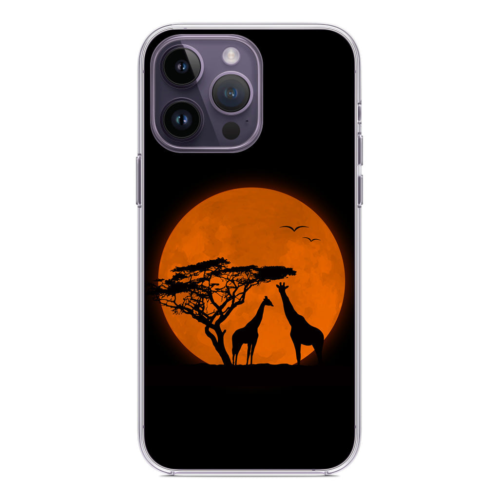 Giraffes Silhouette iPhone 14 Pro / 14 Pro Max Case