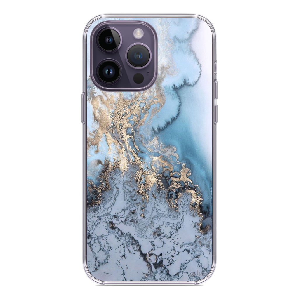 Golden Azure Marble iPhone 14 Pro / 14 Pro Max Case