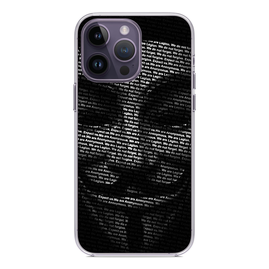 Guy Fawkes Mask Anonymous iPhone 14 Pro / 14 Pro Max Case