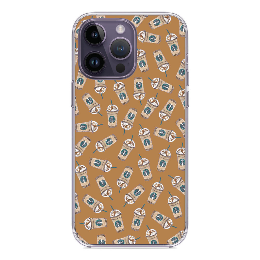 Iced Cappuccinos Lover Pattern iPhone 14 Pro / 14 Pro Max Case