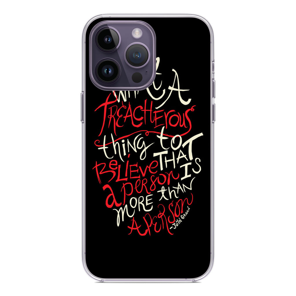 John Green Quotes More Than A Person iPhone 14 Pro / 14 Pro Max Case