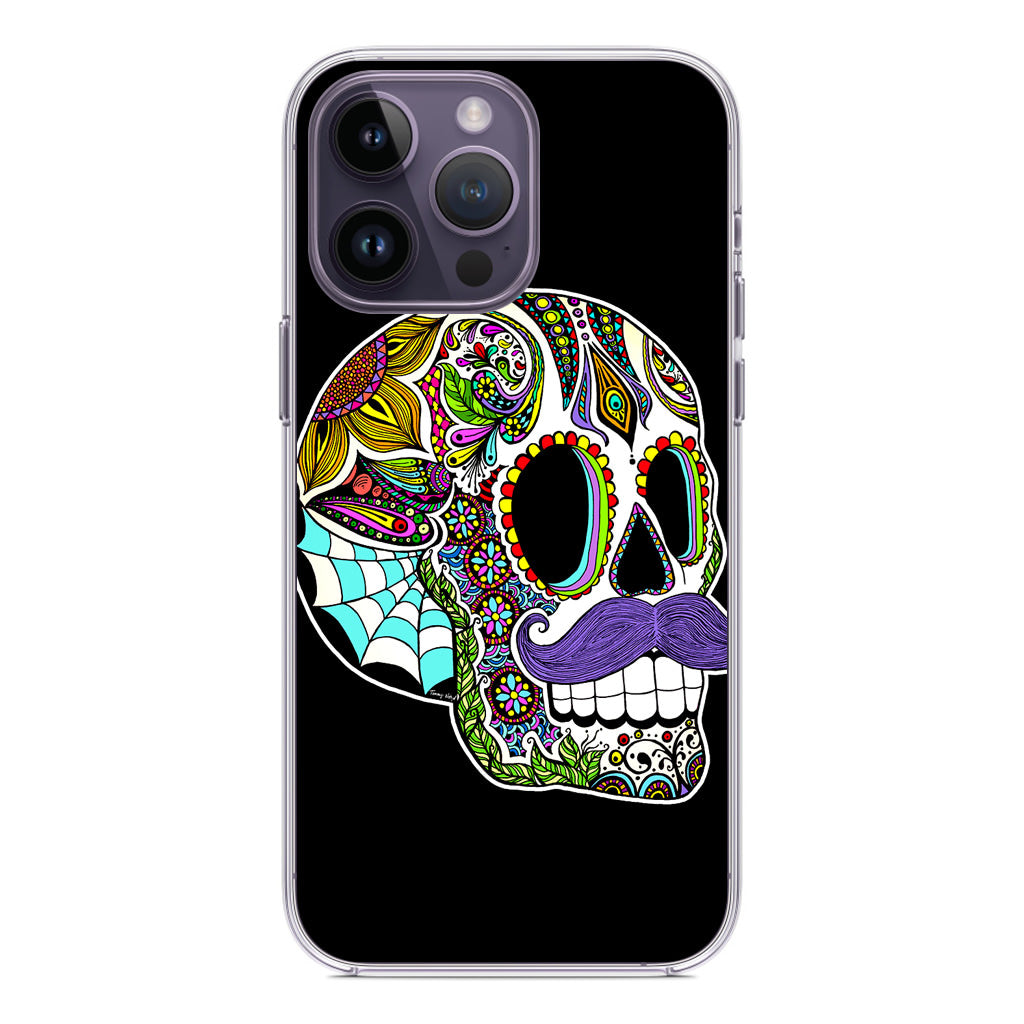 Mustache Sugar Skull iPhone 14 Pro / 14 Pro Max Case