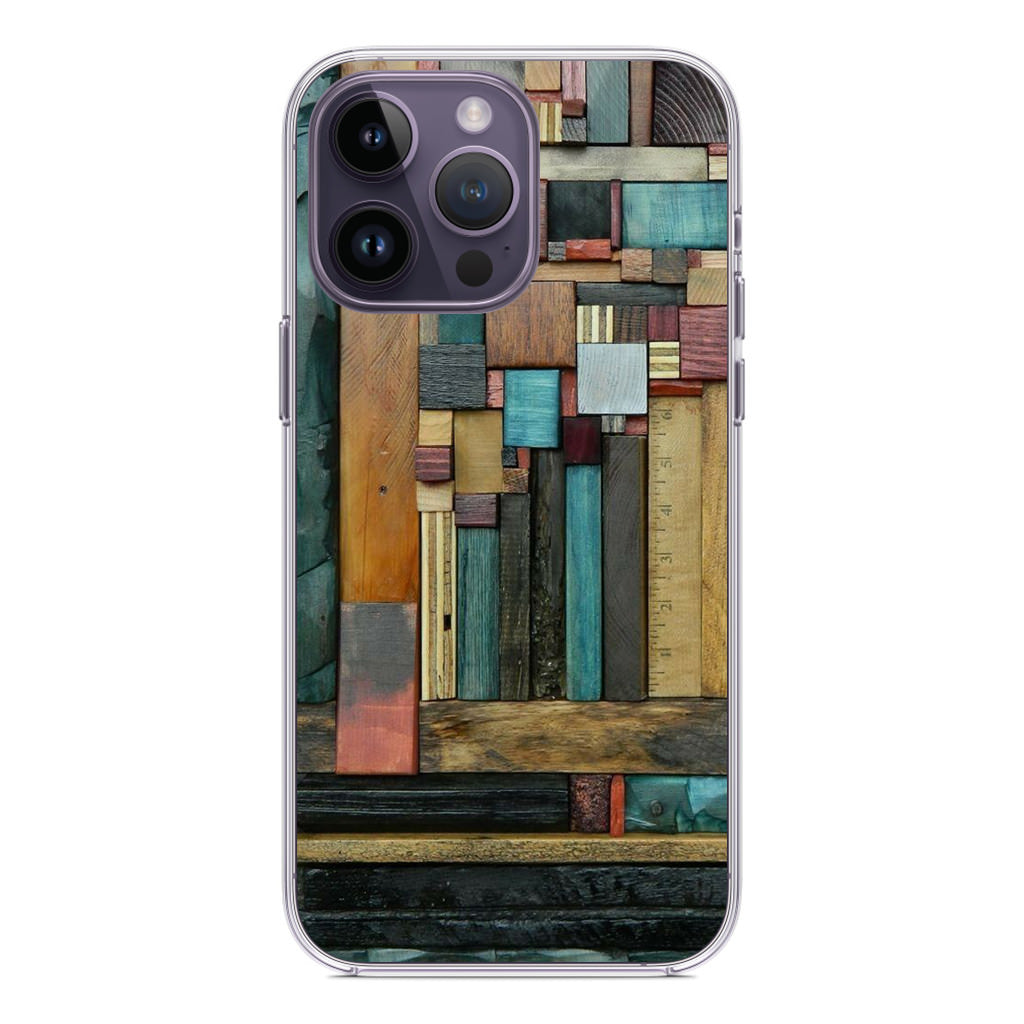 Painted Abstract Wood Sculptures iPhone 14 Pro / 14 Pro Max Case