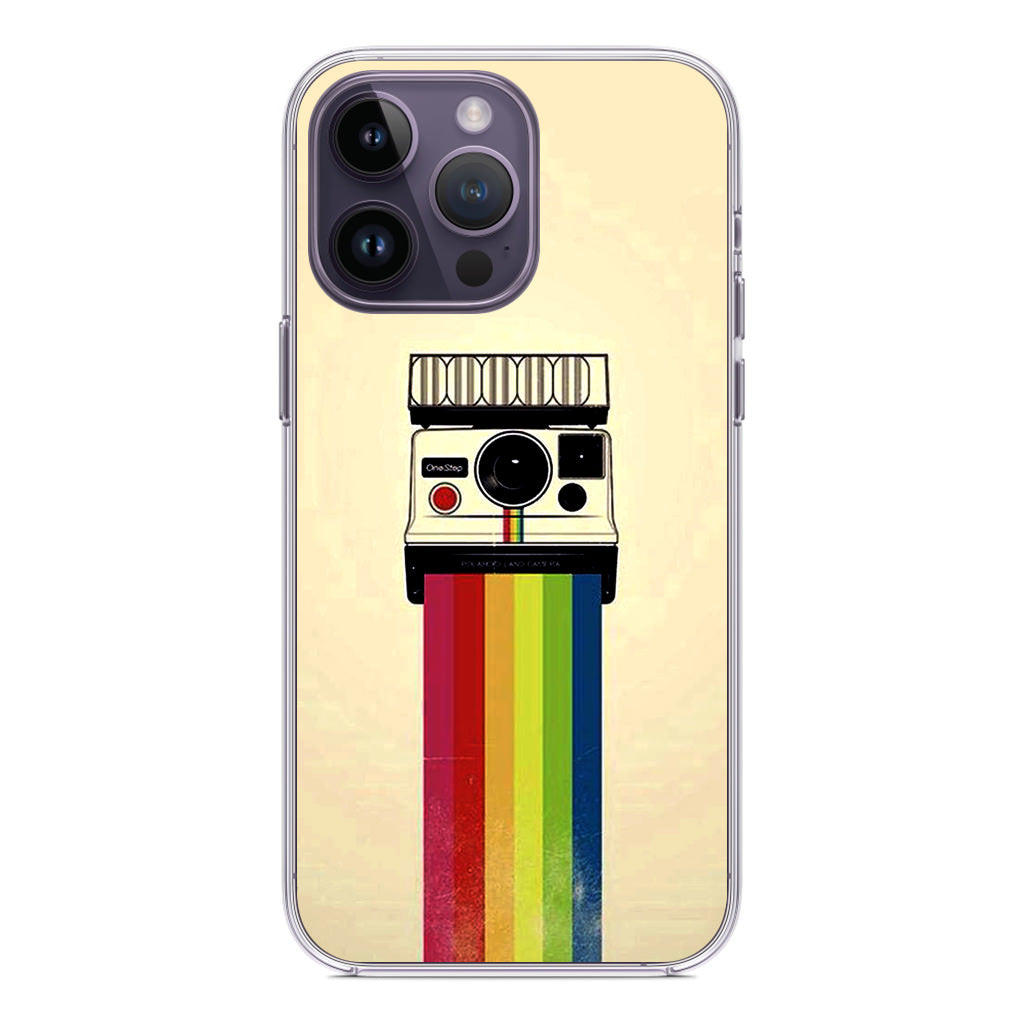 Polaroid Camera Colorful Rainbow iPhone 14 Pro / 14 Pro Max Case