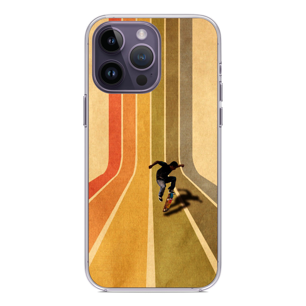 Vintage Skateboard On Colorful Stipe Runway iPhone 14 Pro / 14 Pro Max Case