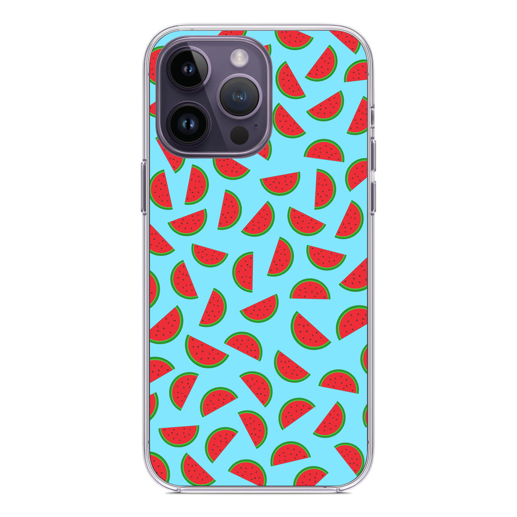 Watermelon Fruit Pattern Blue iPhone 14 Pro / 14 Pro Max Case