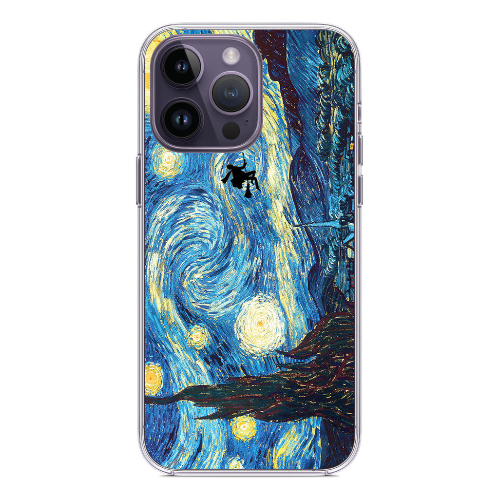 Witch on The Starry Night Sky iPhone 14 Pro / 14 Pro Max Case