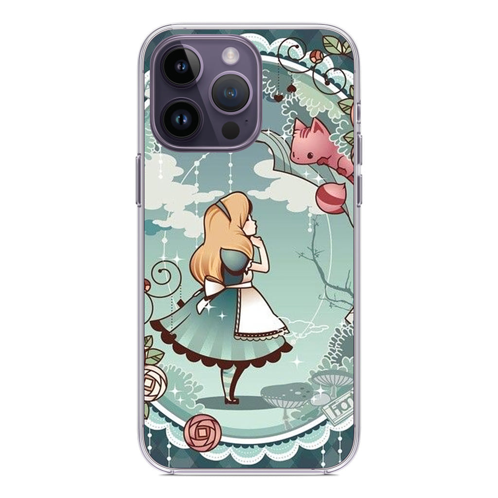 Alice And Cheshire Cat Poster iPhone 14 Pro / 14 Pro Max Case