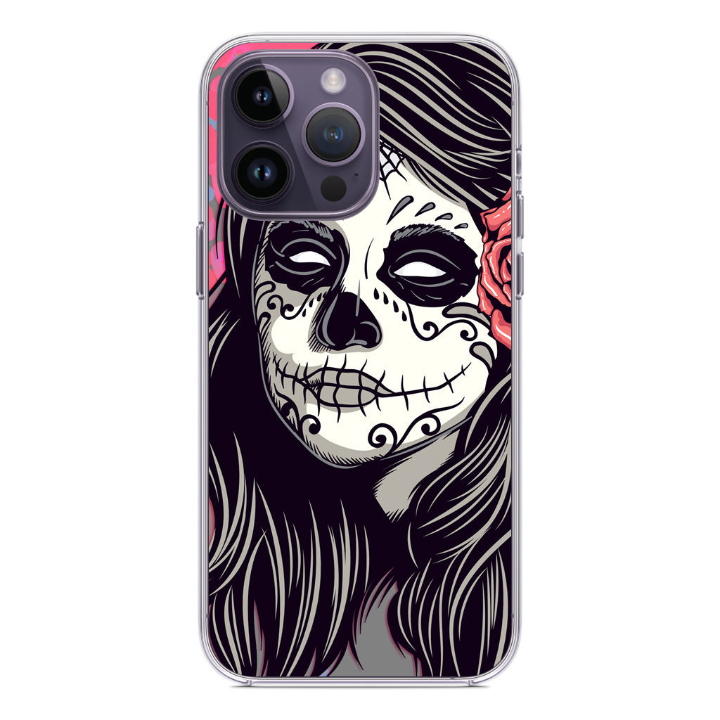 Girl Skull Flower iPhone 14 Pro / 14 Pro Max Case