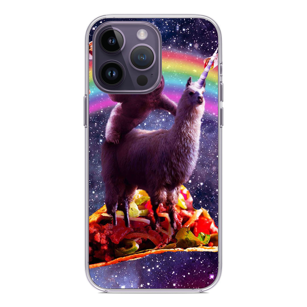 LLama And Sloth On Space iPhone 14 Pro / 14 Pro Max Case