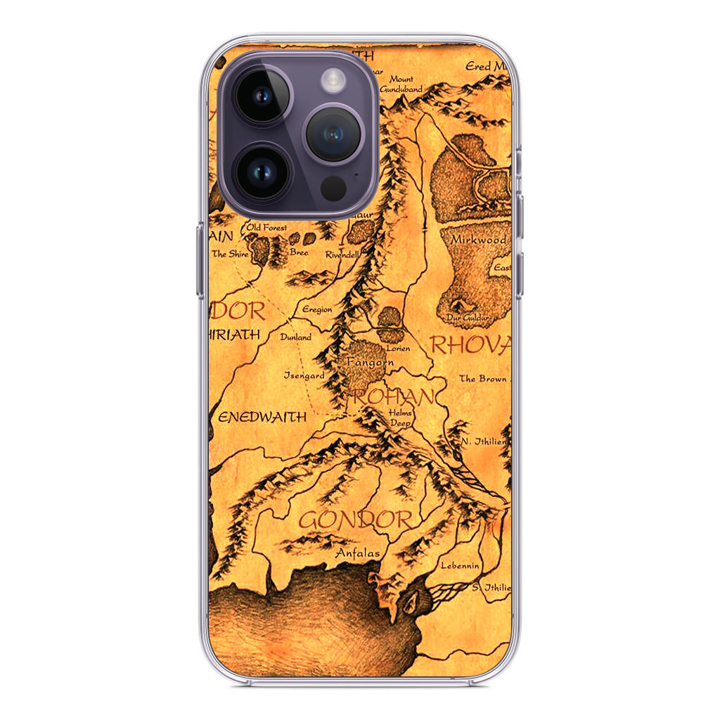 Middle Earth Map Hobbit iPhone 14 Pro / 14 Pro Max Case