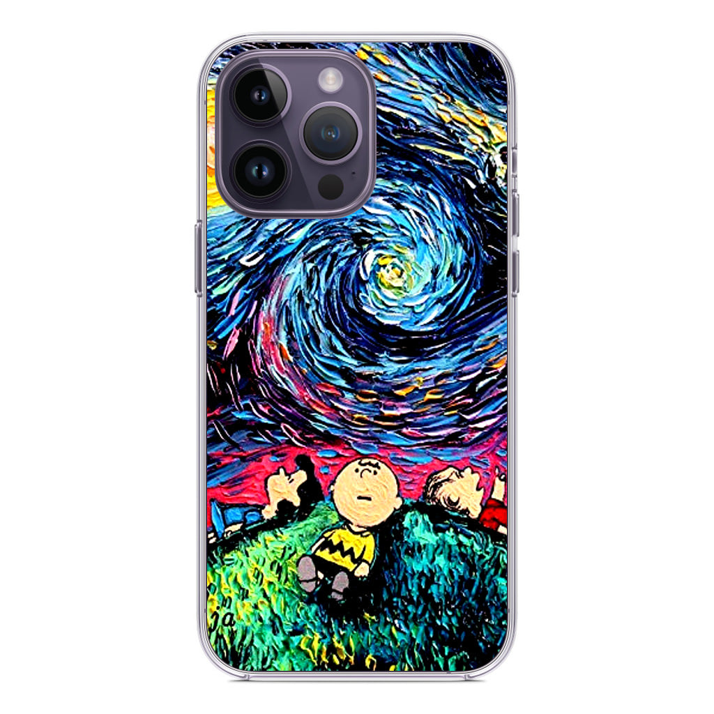 Peanuts At Starry Night iPhone 14 Pro / 14 Pro Max Case