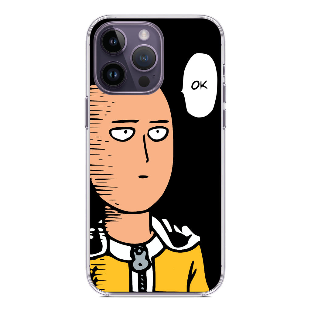 Saitama Poker Face iPhone 14 Pro / 14 Pro Max Case