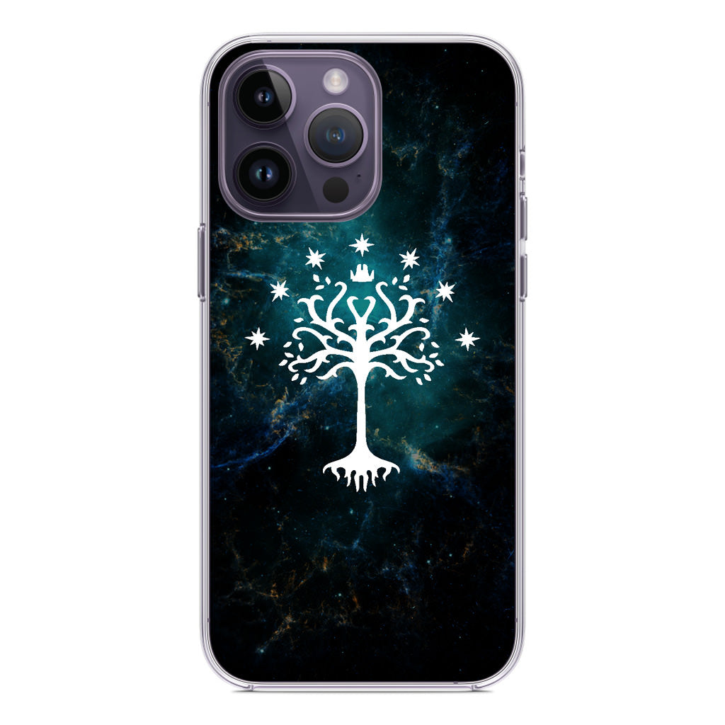 White Tree Of Gondor In Space Nebula iPhone 14 Pro / 14 Pro Max Case