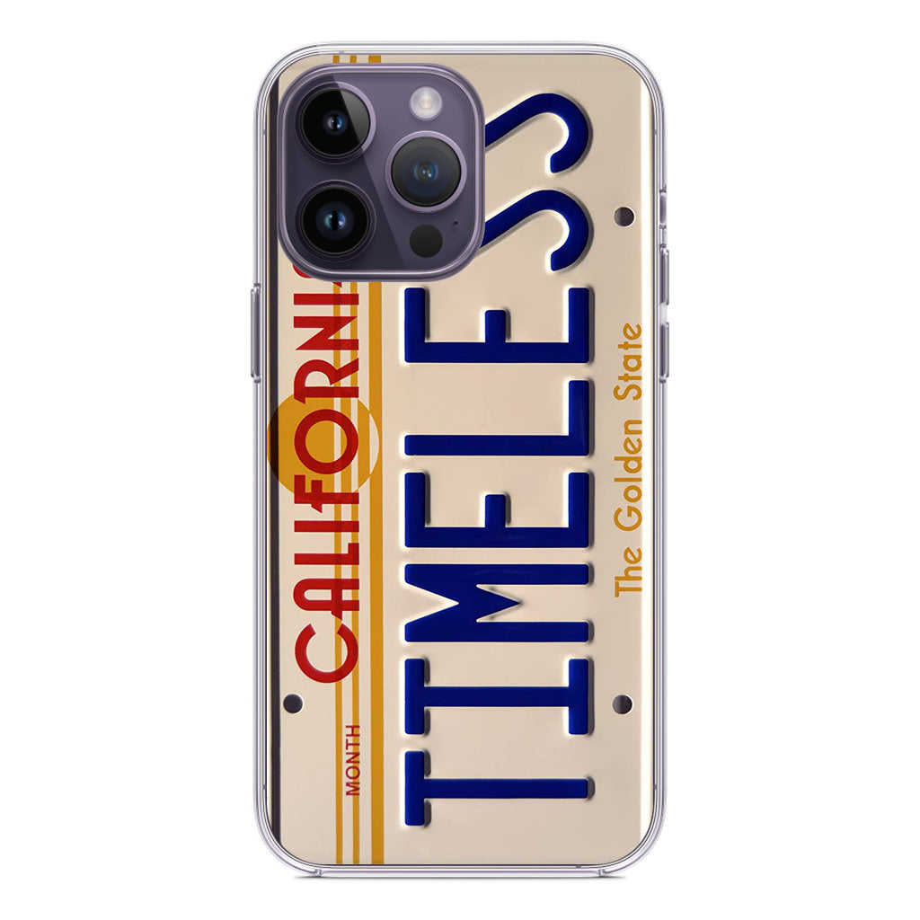 Back to the Future License Plate Timeless iPhone 14 Pro / 14 Pro Max Case