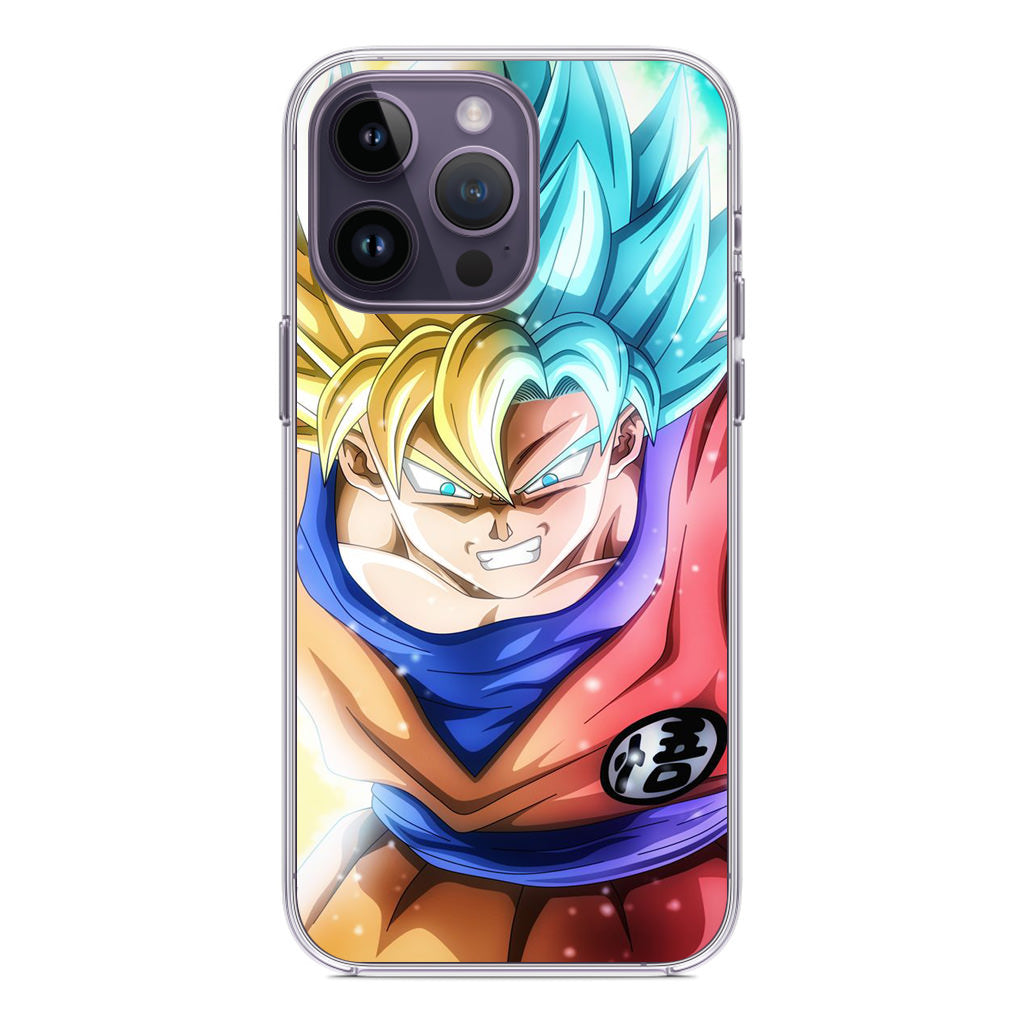 Goku SSJ 1 to SSJ Blue iPhone 14 Pro / 14 Pro Max Case