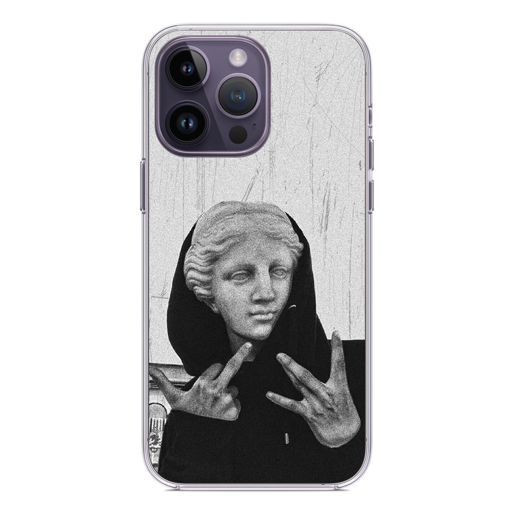 Greek Statue Wearing Hoodie iPhone 14 Pro / 14 Pro Max Case