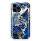 Abstract Golden Blue Paint Art iPhone 14 Pro / 14 Pro Max Case