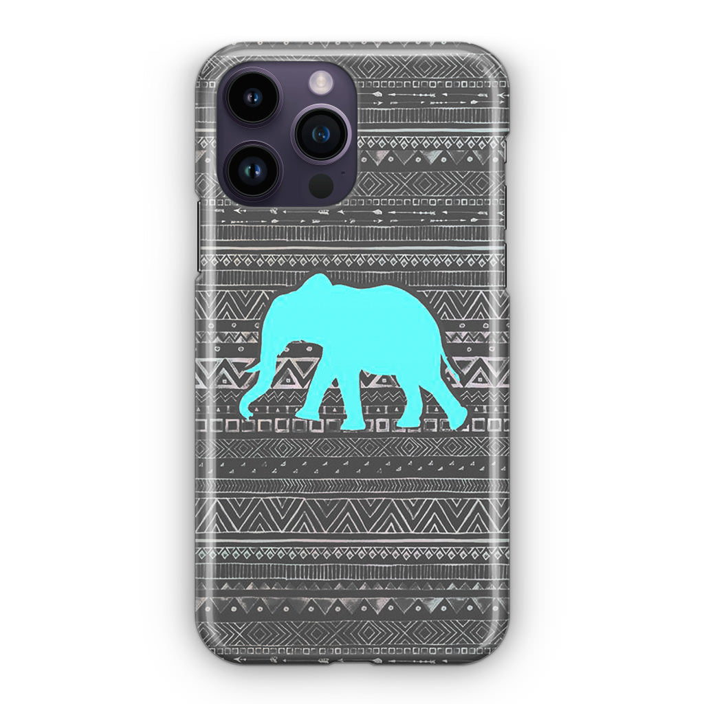 Aztec Elephant Turquoise iPhone 14 Pro / 14 Pro Max Case