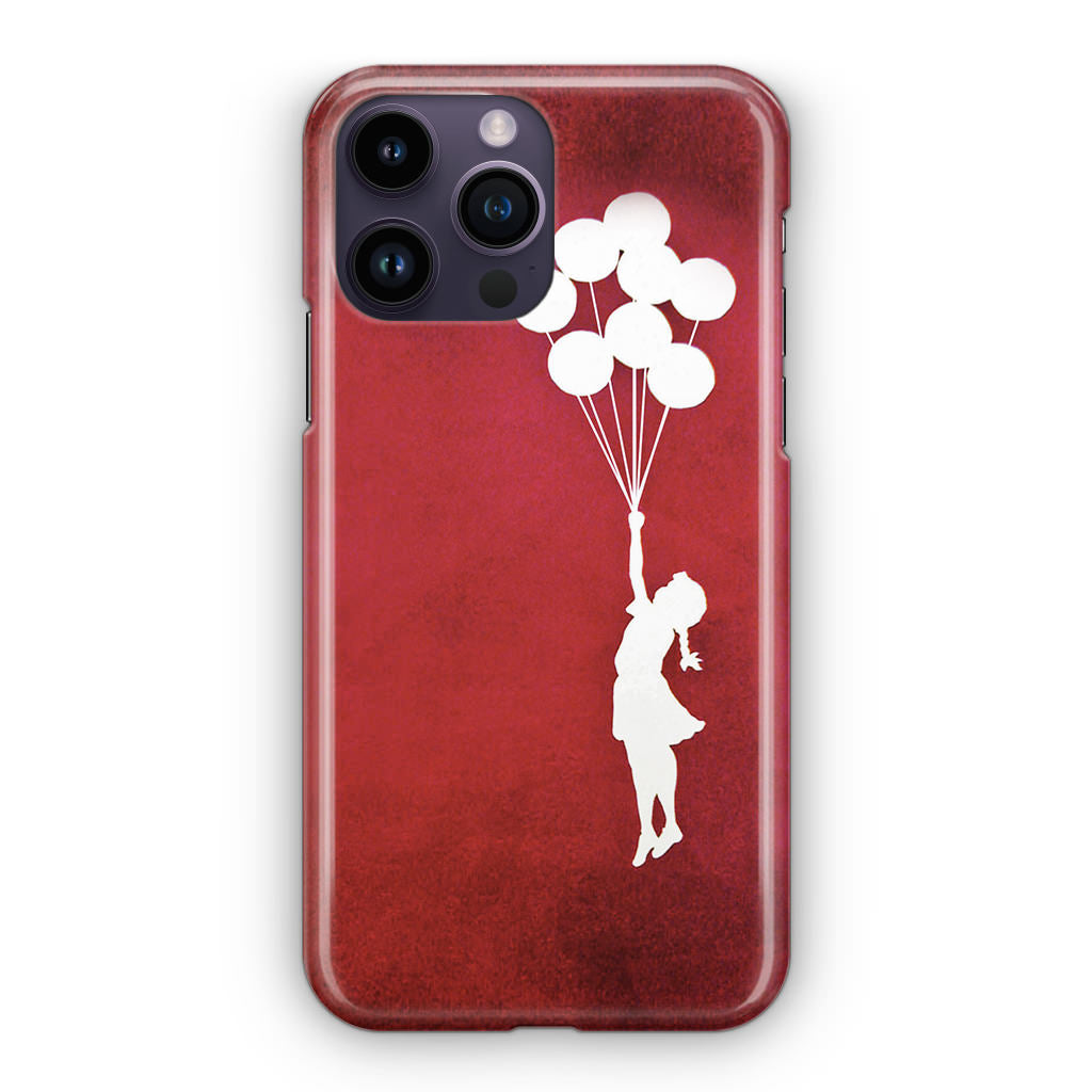 Banksy Girl With Balloons Red iPhone 14 Pro / 14 Pro Max Case