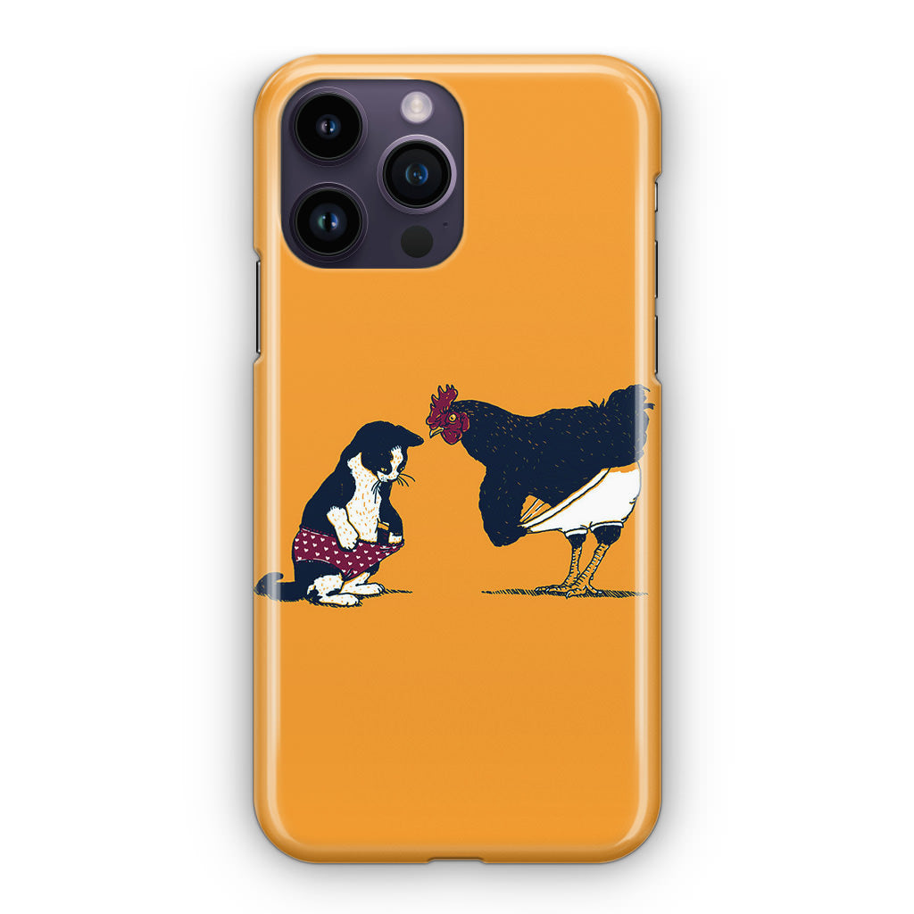 Cat Chicken Yellow Underwear Cute iPhone 14 Pro / 14 Pro Max Case