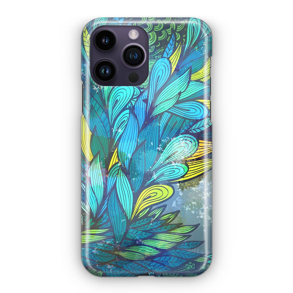 Colorful Art in Blue iPhone 14 Pro / 14 Pro Max Case