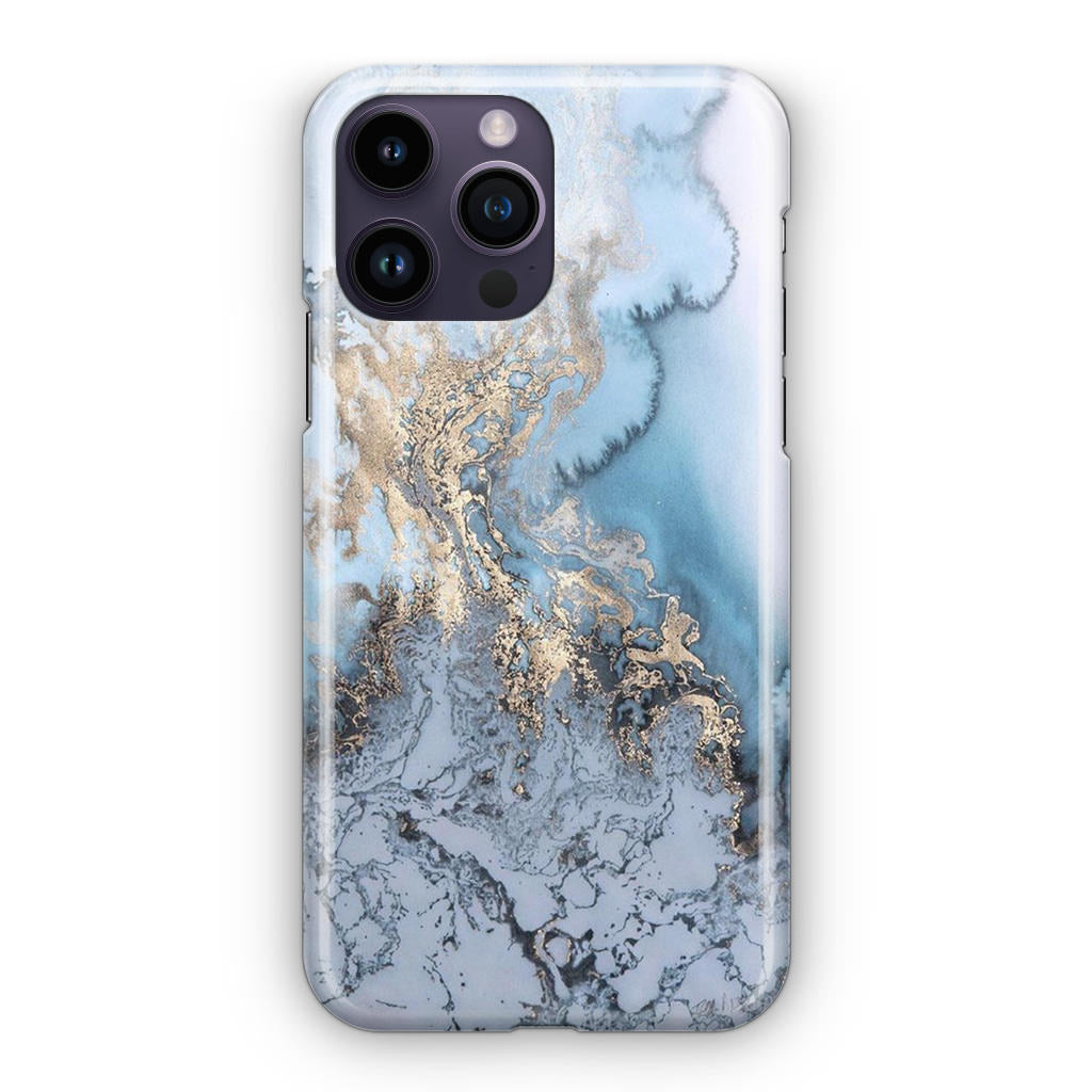 Golden Azure Marble iPhone 14 Pro / 14 Pro Max Case