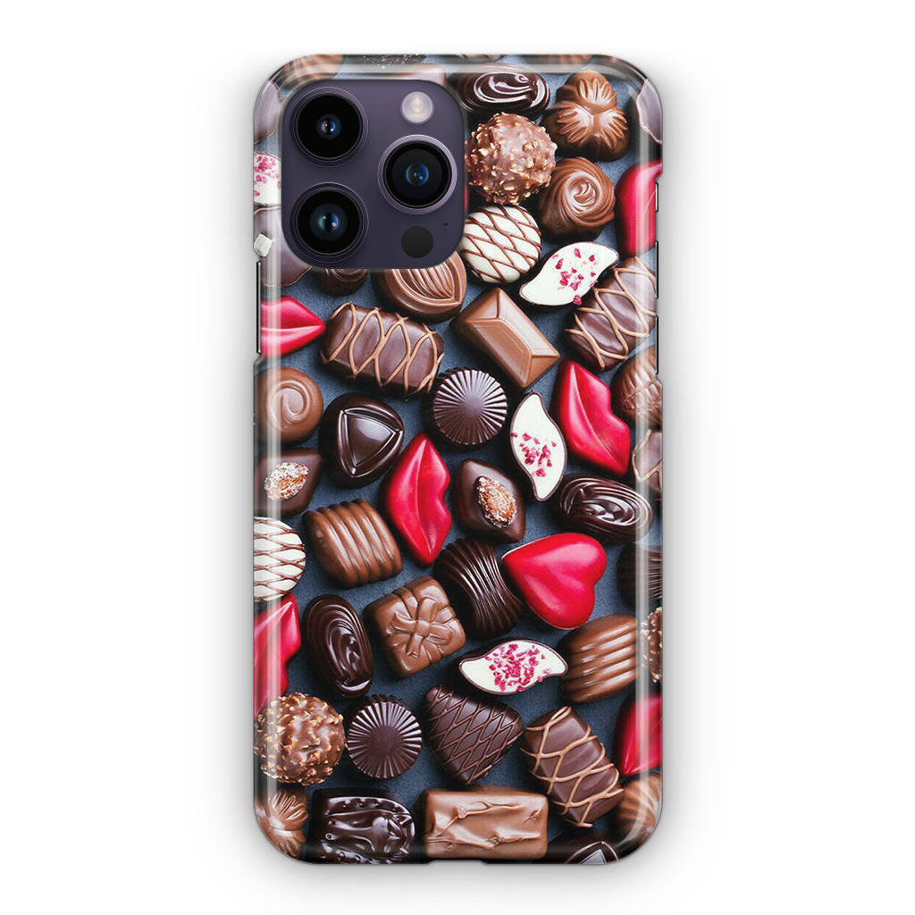 I Love Choco Pattern iPhone 14 Pro / 14 Pro Max Case