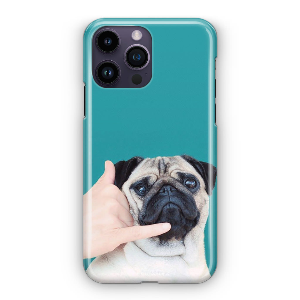 Pug is on the Phone iPhone 14 Pro / 14 Pro Max Case