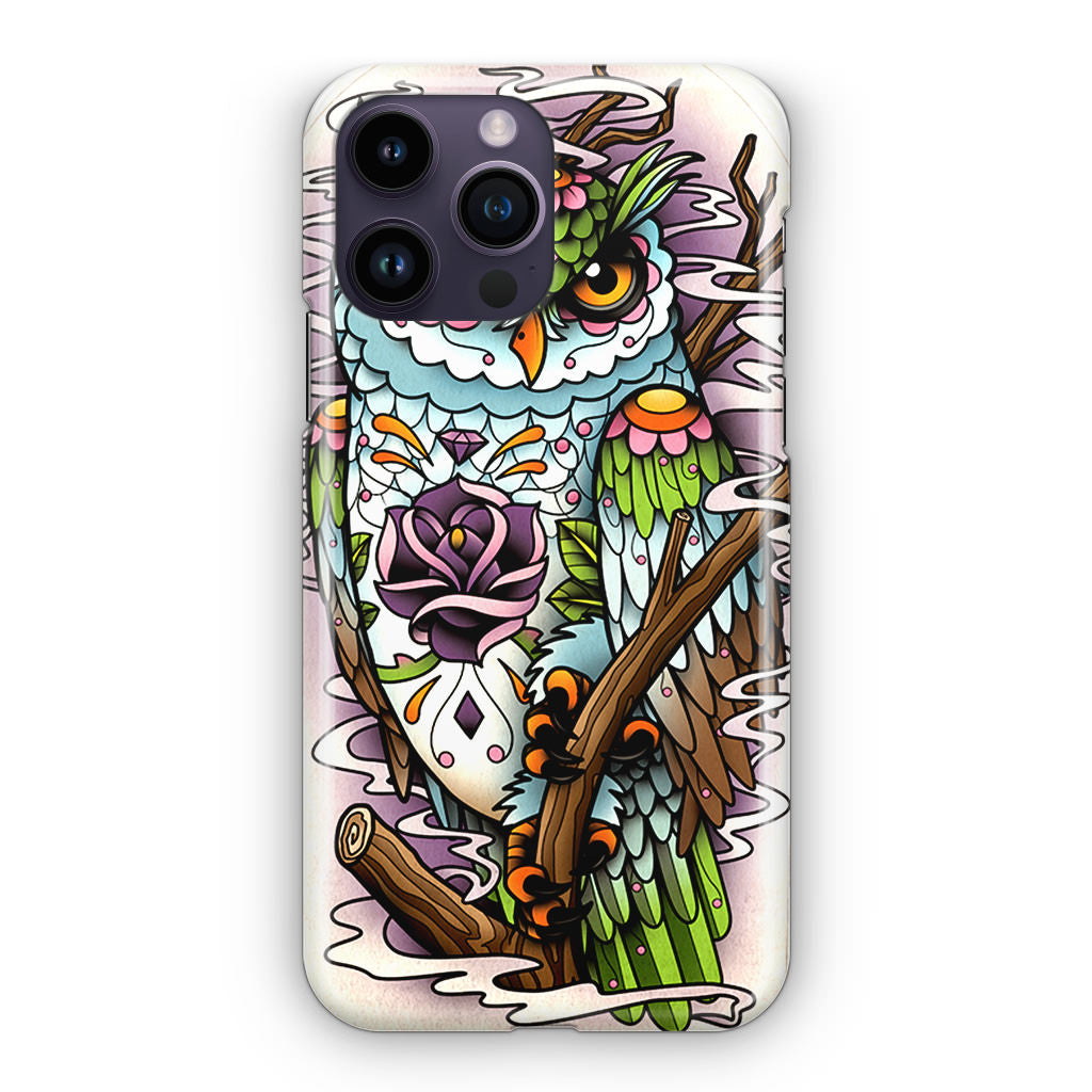 Sugar Skull Owl Tattoo iPhone 14 Pro / 14 Pro Max Case