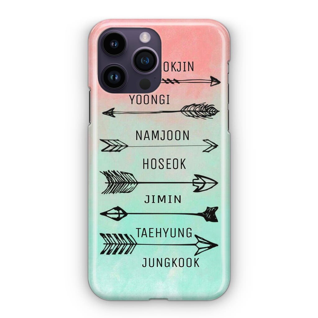 BTS Members Name iPhone 15 Pro / 15 Pro Max Case