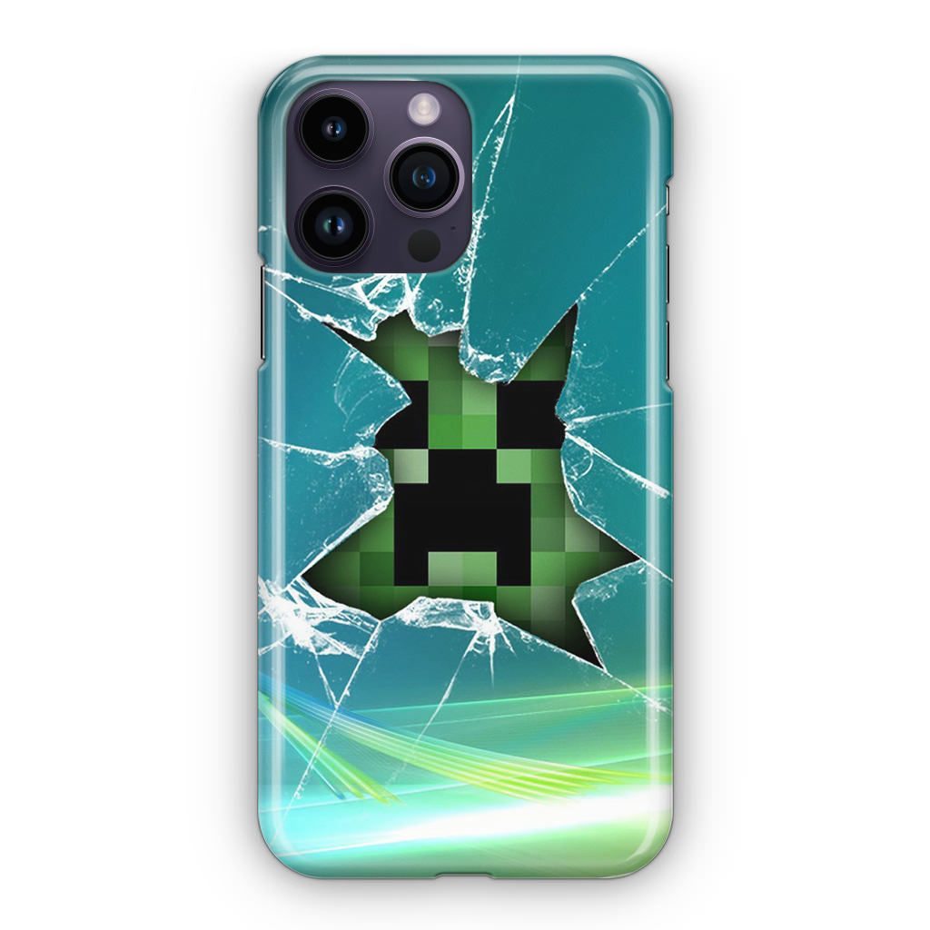 Creeper Glass Broken Green iPhone 14 Pro / 14 Pro Max Case