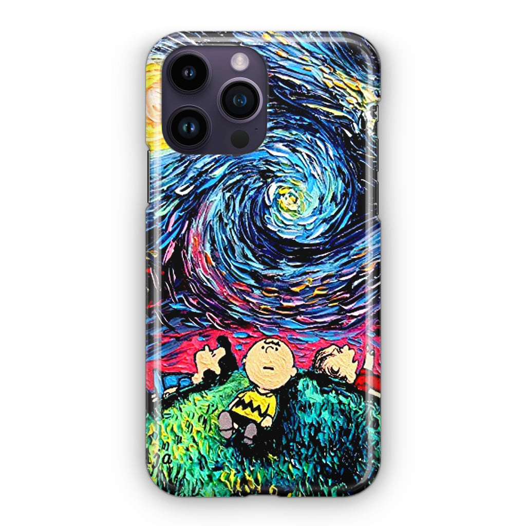 Peanuts At Starry Night iPhone 14 Pro / 14 Pro Max Case