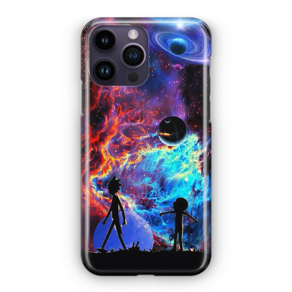 Rick And Morty Flat Galaxy iPhone 15 Pro / 15 Pro Max Case