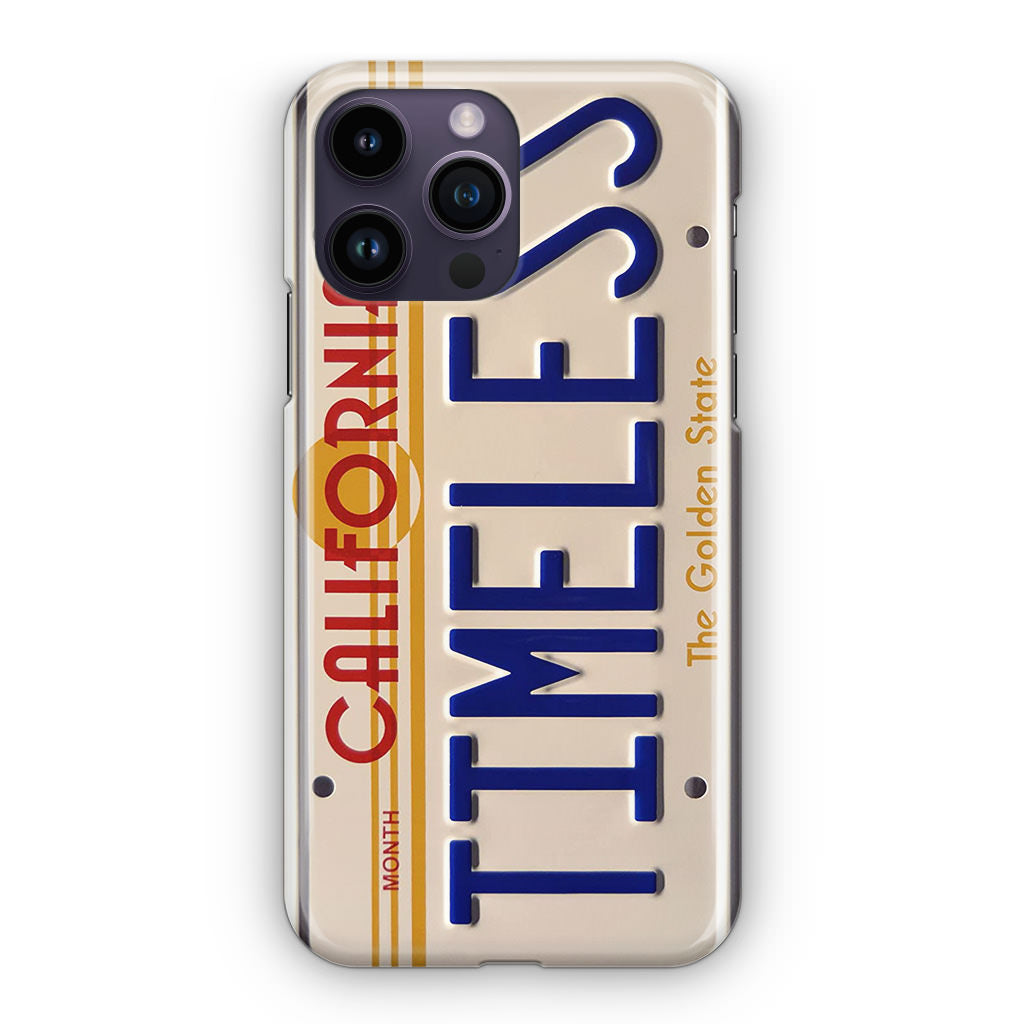 Back to the Future License Plate Timeless iPhone 14 Pro / 14 Pro Max Case