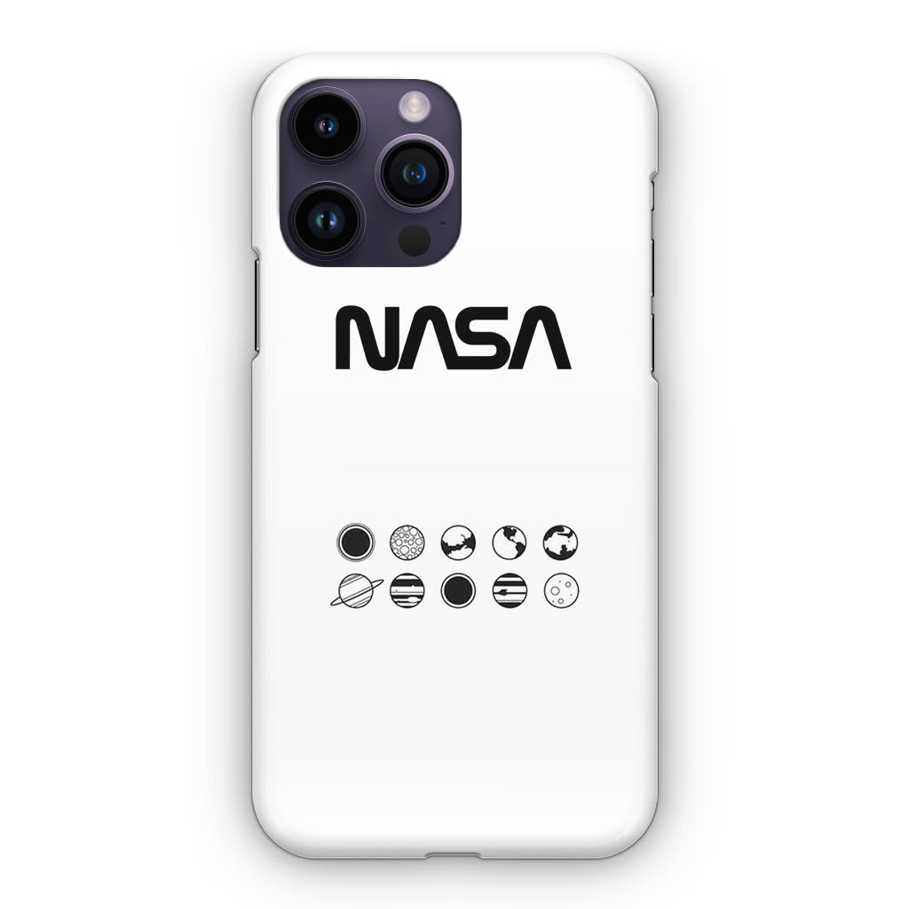 NASA Minimalist White iPhone 14 Pro / 14 Pro Max Case