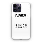 NASA Minimalist White iPhone 15 Pro / 15 Pro Max Case
