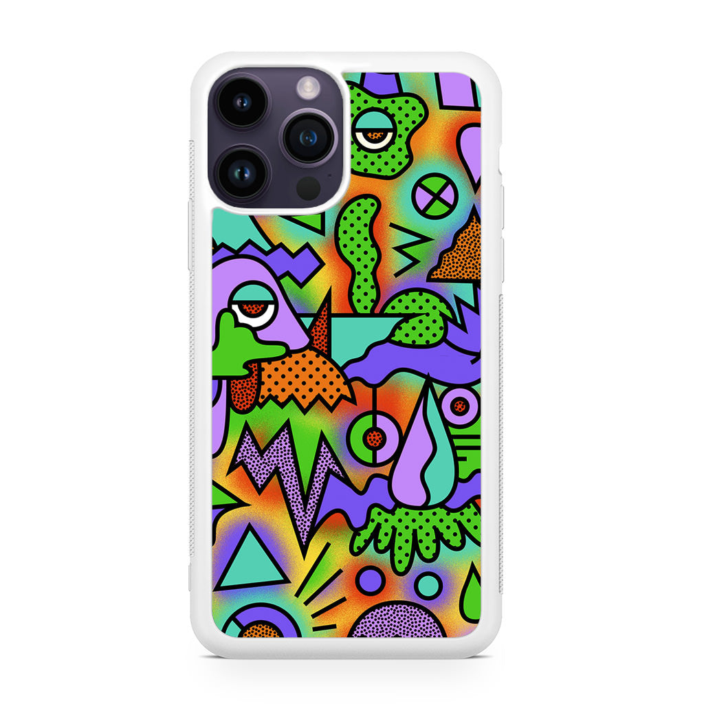 Abstract Colorful Doodle Art iPhone 14 Pro / 14 Pro Max Case