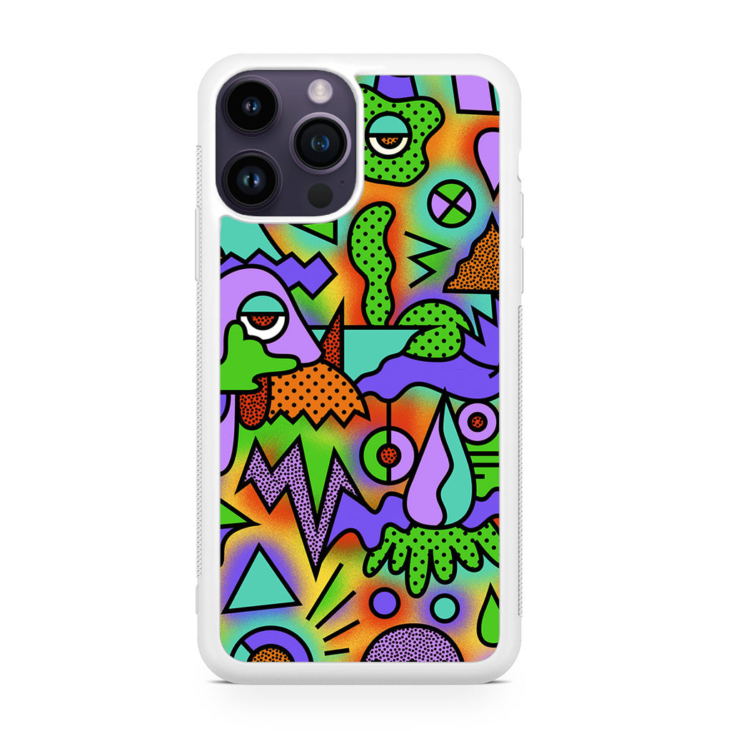 Abstract Colorful Doodle Art iPhone 15 Pro / 15 Pro Max Case