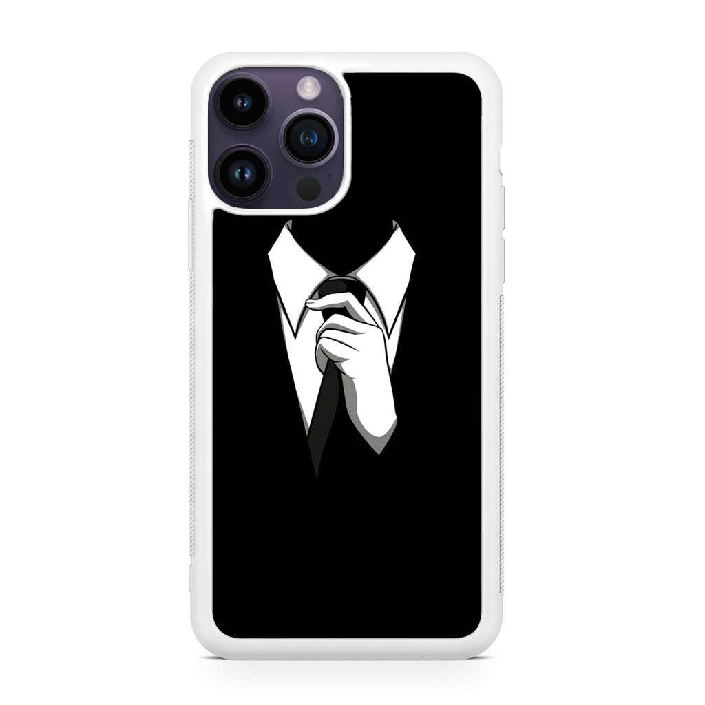 Anonymous Black White Tie iPhone 14 Pro / 14 Pro Max Case