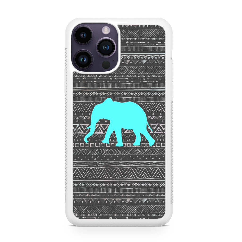 Aztec Elephant Turquoise iPhone 14 Pro / 14 Pro Max Case