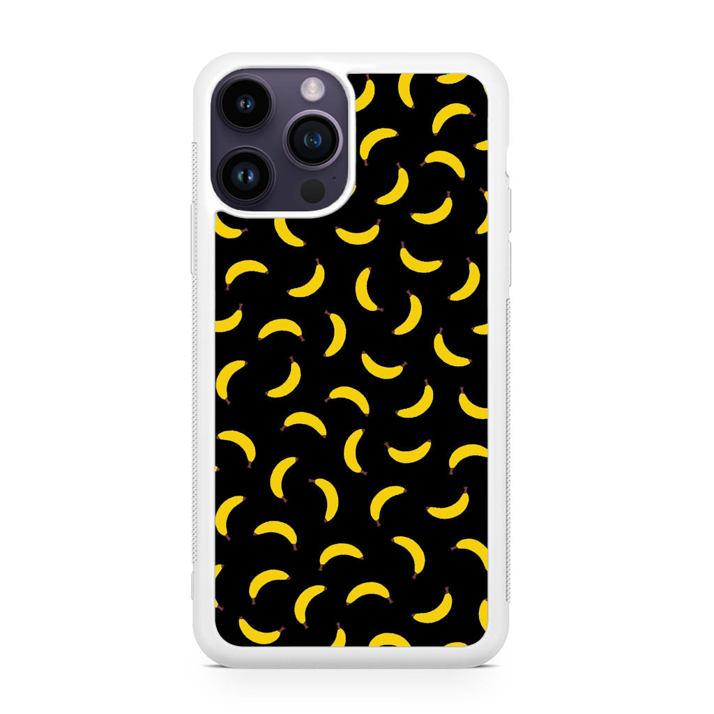 Bananas Fruit Pattern Black iPhone 14 Pro / 14 Pro Max Case