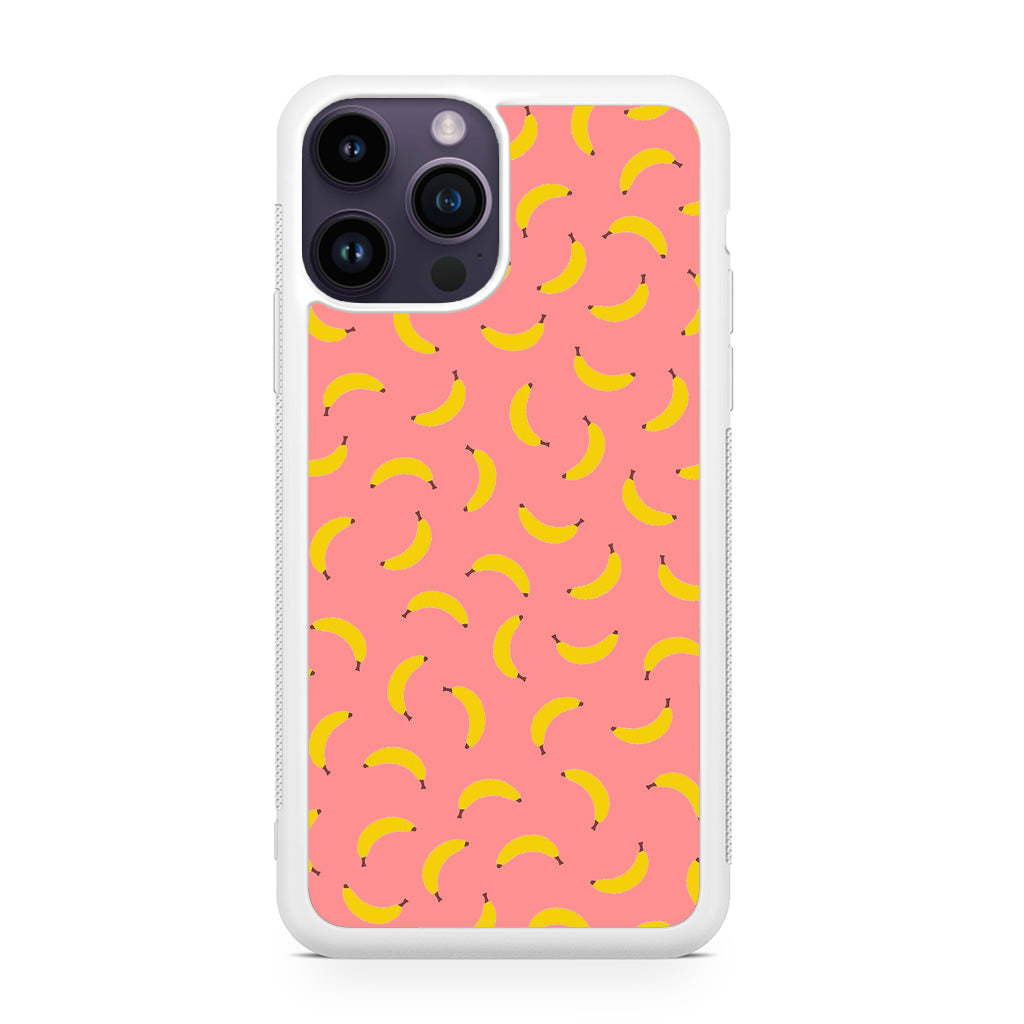 Bananas Fruit Pattern Pink iPhone 14 Pro / 14 Pro Max Case