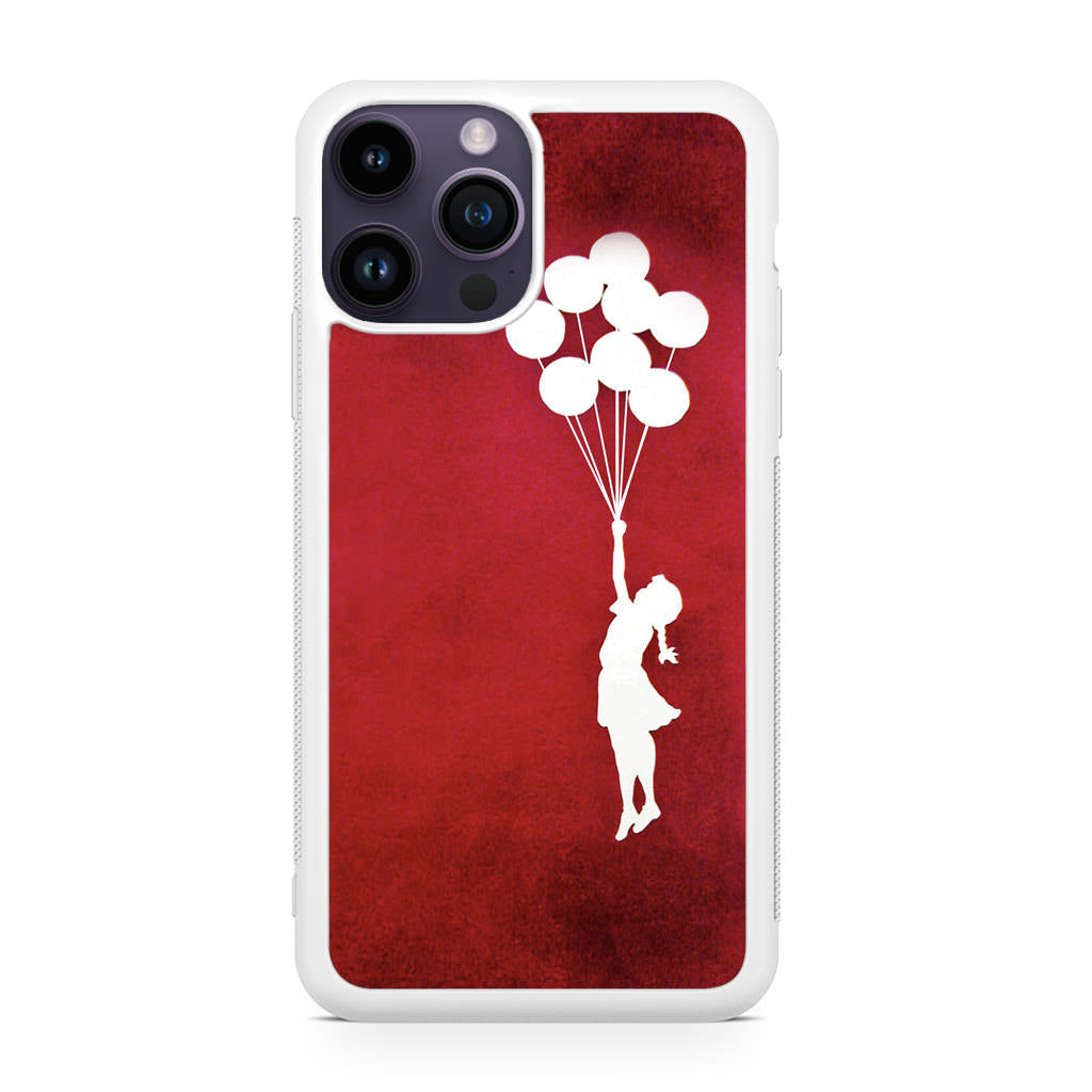 Banksy Girl With Balloons Red iPhone 14 Pro / 14 Pro Max Case