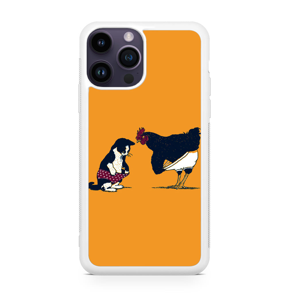 Cat Chicken Yellow Underwear Cute iPhone 14 Pro / 14 Pro Max Case