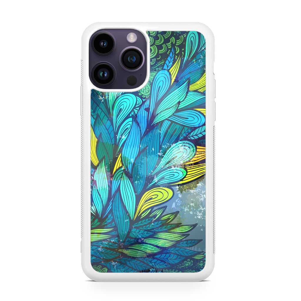 Colorful Art in Blue iPhone 14 Pro / 14 Pro Max Case